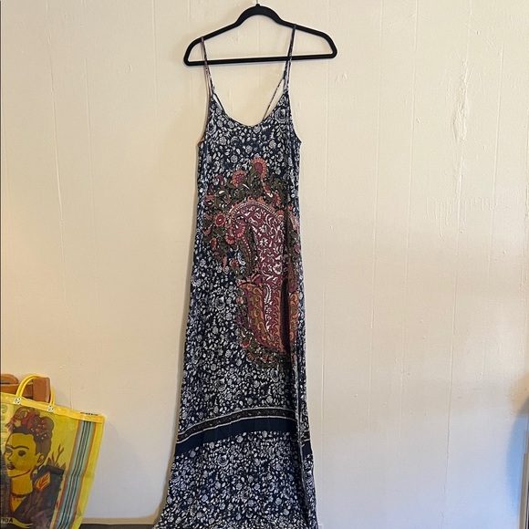 Vintage O'Neill Navy Red Floral Maxi Dress - Picture 1 of 7
